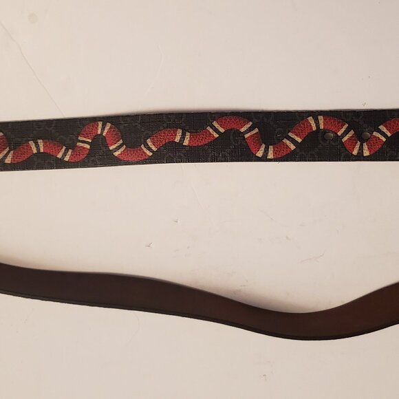 Gucci Borwn GG Supreme Kingsnake Belt - Picture 13 of 16